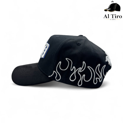 Dandy Hats – Triple D | Black / White Flames