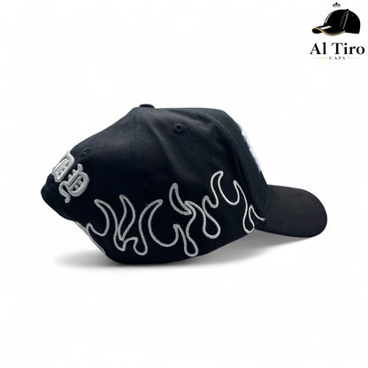 Dandy Hats – Triple D | Black / White Flames